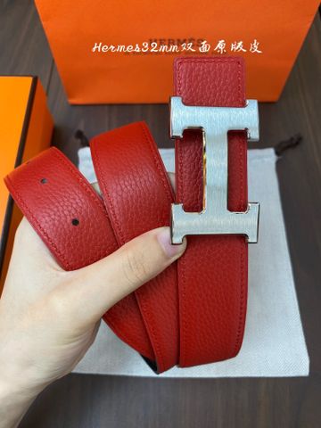 Belt nam nữ HERMES* bản 3,2cm dây da bò cao cấp