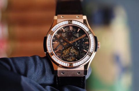 Đồng hồ nam Hublot* dây vân cá sấu lộ cơ đẹp VIP 1:1