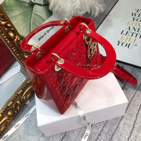 Túi xách nữ Dior* lady 24cm da bóng VIP 1:1