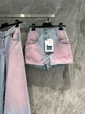 Short jeans nữ chanel* màu loang hồng xanh đẹp độc VIP 1:1