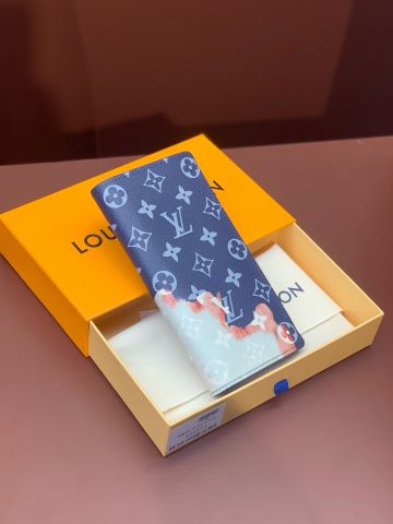 Ví nam Louis* LV* dáng dài hoạ tiết Monogram xanh phối màu loang VIP 1:1