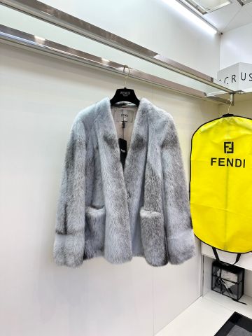 Áo khoác lông thú FENDI* lông chồn xịn VIP 1:1