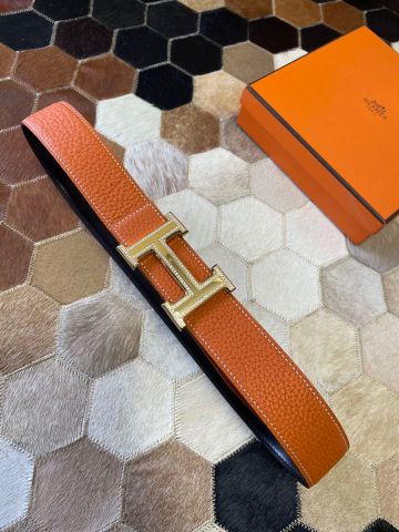 Belt nam HERMES* dây da bò mặt viền đá đẹp SIÊU CẤP