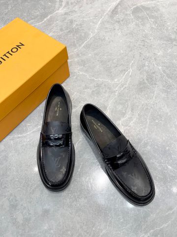 Giày nam Loafer LV* da bóng mờ phối hoạ tiết Monogram đẹp lịch lãm VIP 1:1