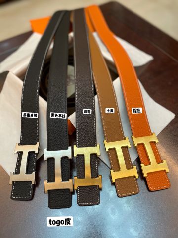 Belt nam HERMES* bản 3.8cm dây da bò togo mềm đẹp