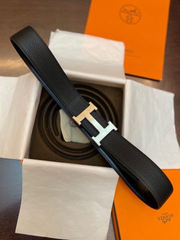 Belt nam HERMES* bản 3.8cm dây da bò togo mềm đẹp