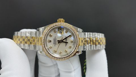 Đồng hồ nữ rolex* dây kim loại nạm kim VIP 1:1