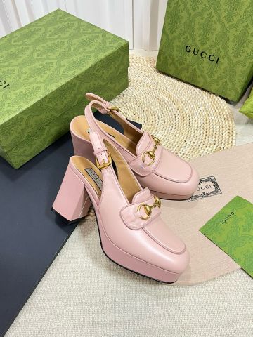 Giày cao gót GUCCI* da bò xịn hở gót cao 9cm gót to cao đều đẹp dễ đi VIP 1:1