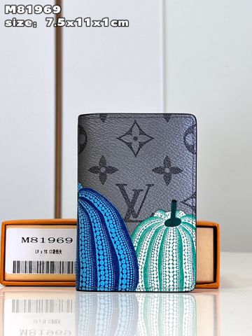 Ví LV* nam nữ dáng nhỏ đựng thẻ hoạ tiết Monogram xám bạc bí ngô SIÊU CẤP