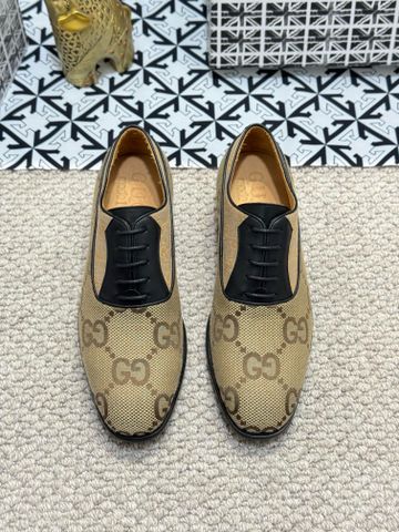 Giày âu GUCCI* hoạ tiết Logo canvas có 2 màu đẹp