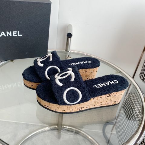 Dép nữ chanel* đế xuồng cao 6,5cm chất vải nhiều màu đẹp SIÊU CẤP