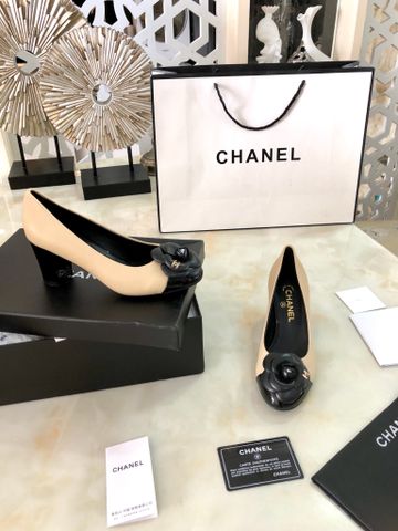 Giày cao gót chanel* hoa trà cao 8cm đẹp sang thanh lịch VIP 1:1