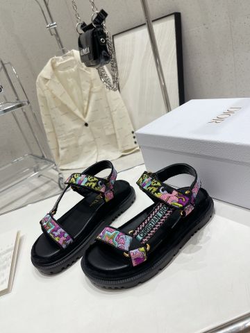 Sandal nữ Dior* hai quai thêu đẹp độc đáo VIP 1:1