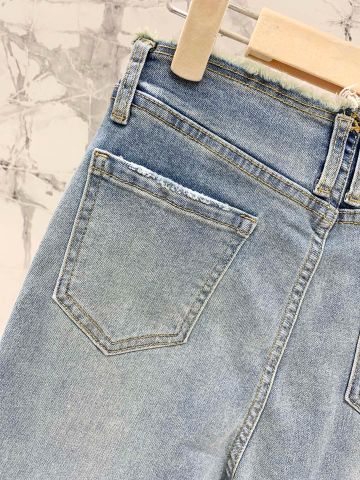 Quần jeans nữ miu* miu* đính đá loe nhẹ đẹp VIP 1:1