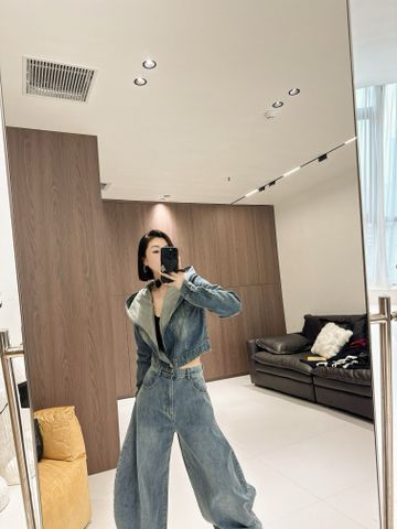 Áo khoác jeans lửng có mũ hàng độc VIP 1:1