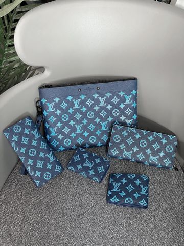 Clutch LV* nam nữ hoạ tiết Monogram xanh đẹp màu mới SIÊU CẤP