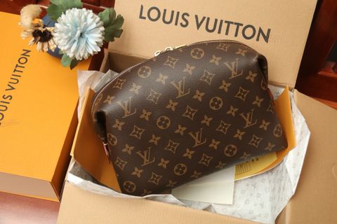 Clutch L*V nữ hoạ tiết Monogram nâu 27cm khóa vàng đúc đẹp sang SIÊU CẤP