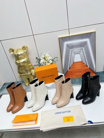 Boot LV* da bò phối da dập Monogram đẹp sang VIP 1:1