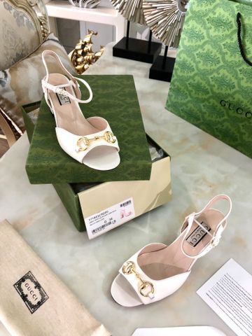 Sandal cao gót GUCCI* da bò cao cấp gót vuông cao 6,5cm và 9,5cm