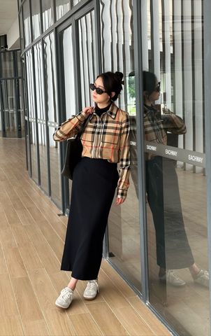 Sơ mi nữ Burberry* kẻ đẹp VIP 1:1