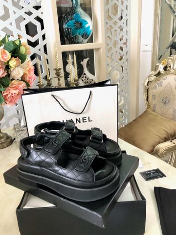 Sandal thể thao chanel* đế cao 6,5cm da cừu mềm đẹp VIP 1:1