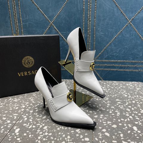 Giày cao gót VERSACE* cao 11,5cm da bò Lỳ mũi nhọn đẹp VIP 1:1