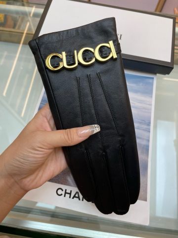 Găng tay da cừu nữ GUCCI* nẹp logo vàng VIP 1:1