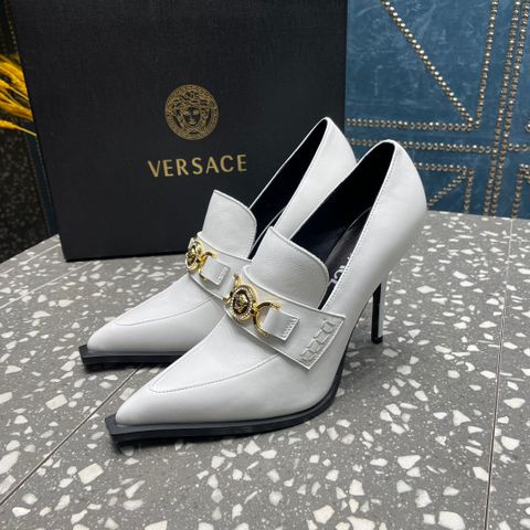 Giày cao gót VERSACE* cao 11,5cm da bò Lỳ mũi nhọn đẹp VIP 1:1