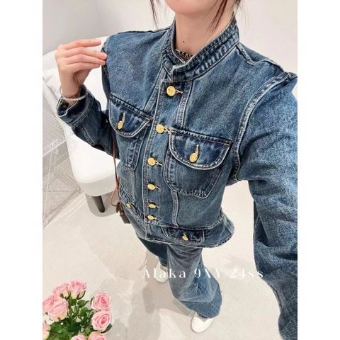 Áo khoác jeans nữ ce*line* khuy vàng đẹp