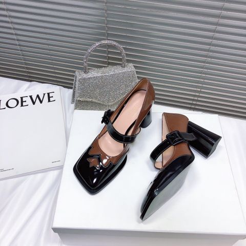 Giày cao gót loewe da bóng cao 7,5cm