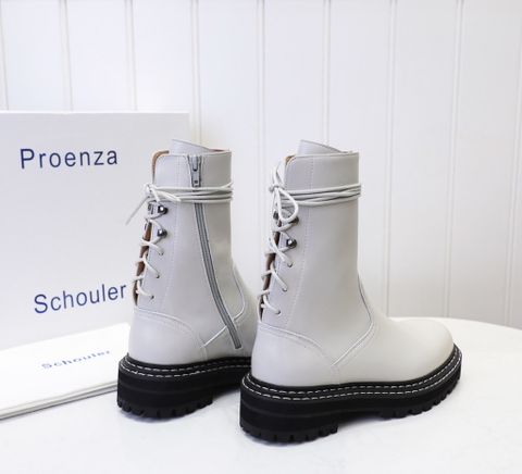 Boot Proenza Schouler da bò cổ lỡ buộc dây sau, kéo khoá dáng khoẻ đẹp độc 34-41