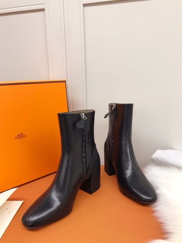 Boot Hermes* da bò lỳ gót vuông cao 6cm đẹp sang SIÊU CẤP