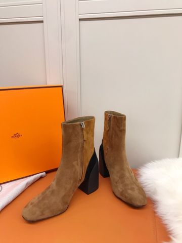 Boot Hermes* da lộn gót vuông cao 6cm đẹp SIÊU CẤP