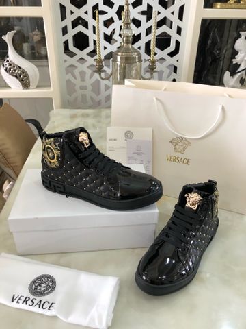 Giày nam buộc dây VERSACE* cao cổ tán đinh vàng nhỏ kiểu đẹp