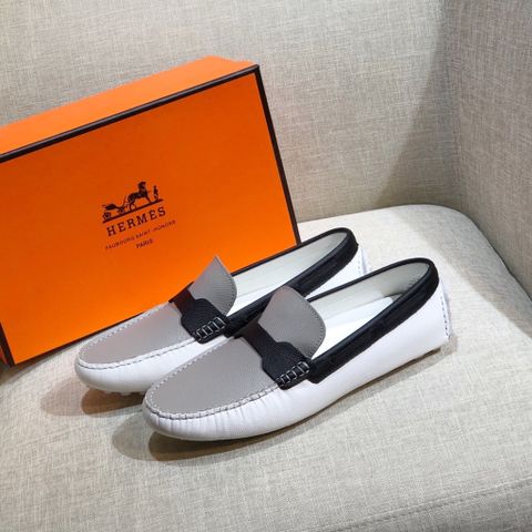 Giày lười Hermes* da nhám phối màu đẹp SIÊU CẤP