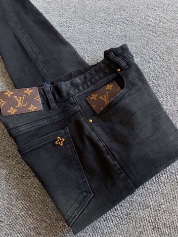 Quần jeans nam LV* phối hoạ tiết Monogram đẹp cao cấp