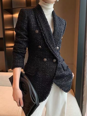 Áo vest nữ chất dạ tweed dáng lỡ hai hàng khuy đẹp sang form chuẩn xịn nhiều màu đẹp vip