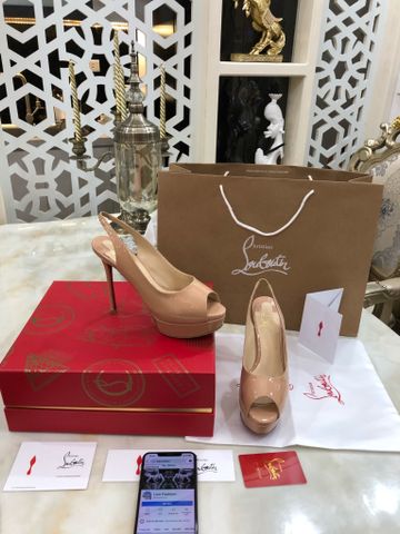 Giày cao gót Louboutin* da bóng hở mũi cao 12cm dáng đẹp sang SIÊU CẤP