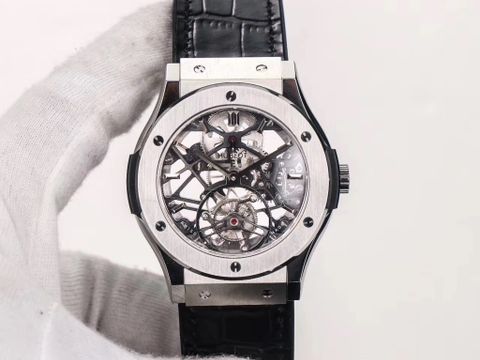 Đồng hồ nam HUBLOT lộ cơ dây vân cá sấu một chiếc đồng hồ cổ điển 