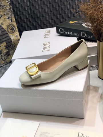 Giày nữ Dior* gót 3cm da bóng mờ khoá vàng đẹp sang SIÊU CẤP