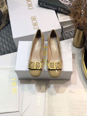 Giày nữ Dior* gót 3cm da bóng mờ khoá vàng đẹp sang SIÊU CẤP