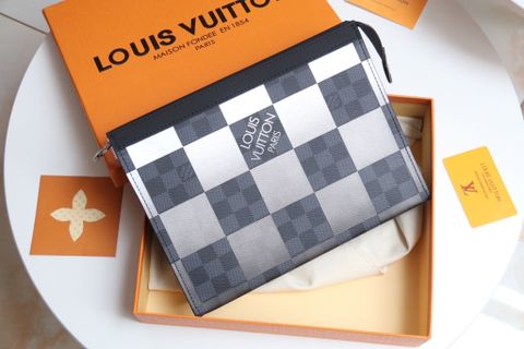 Clutch LV* nam nữ 27cm hoạ tiết karo màu mới đẹp cao cấp