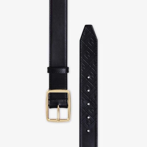 Belt nam FENDY* bản vừa 3,5cm dây da bò dập hoạ tiết Logo đẹp cao cấp