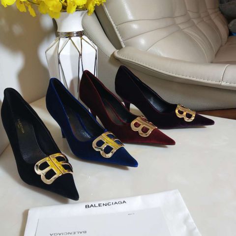 Giày cao gót BALENCIAGA* chất nhung cao 8cm đẹp sang