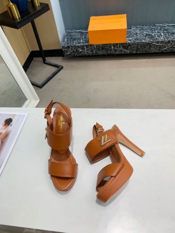 Sandal cao gót LV* cao 10,5cm da bò mềm đẹp đế trc cao 2,5cm nhiều màu đẹp SIÊU CẤP