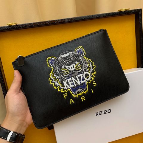 Clutch nam nữ KENZO* da bò thêu hổ đẹp 28cm