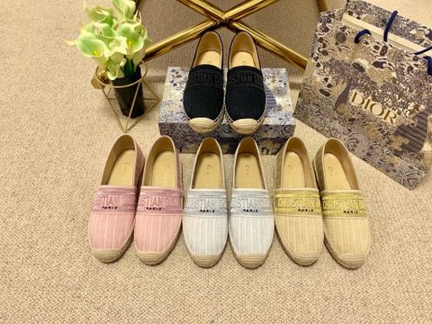 Giày slip on nữ Dior* đế cói chất vải đẹp cao cấp