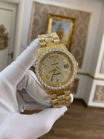 Đồng hồ nam nữ rolex* diamond dây kim loại case 41mm