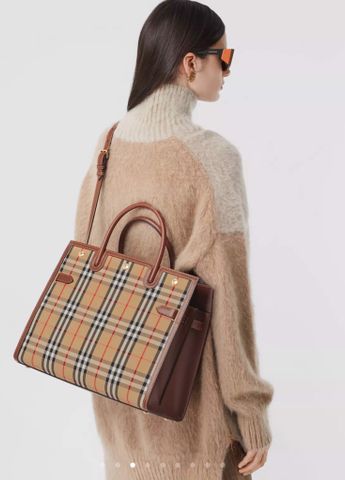 Túi xách nữ Burberry* kẻ đẹp cao cấp size 26cm