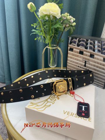 Belt nam VERSACE* bản 3,8cm tán đinh tròn đẹp độc